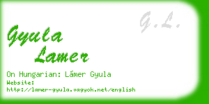 gyula lamer business card